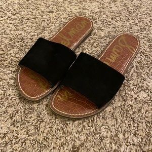 Sam Edelman Black Suede Slides